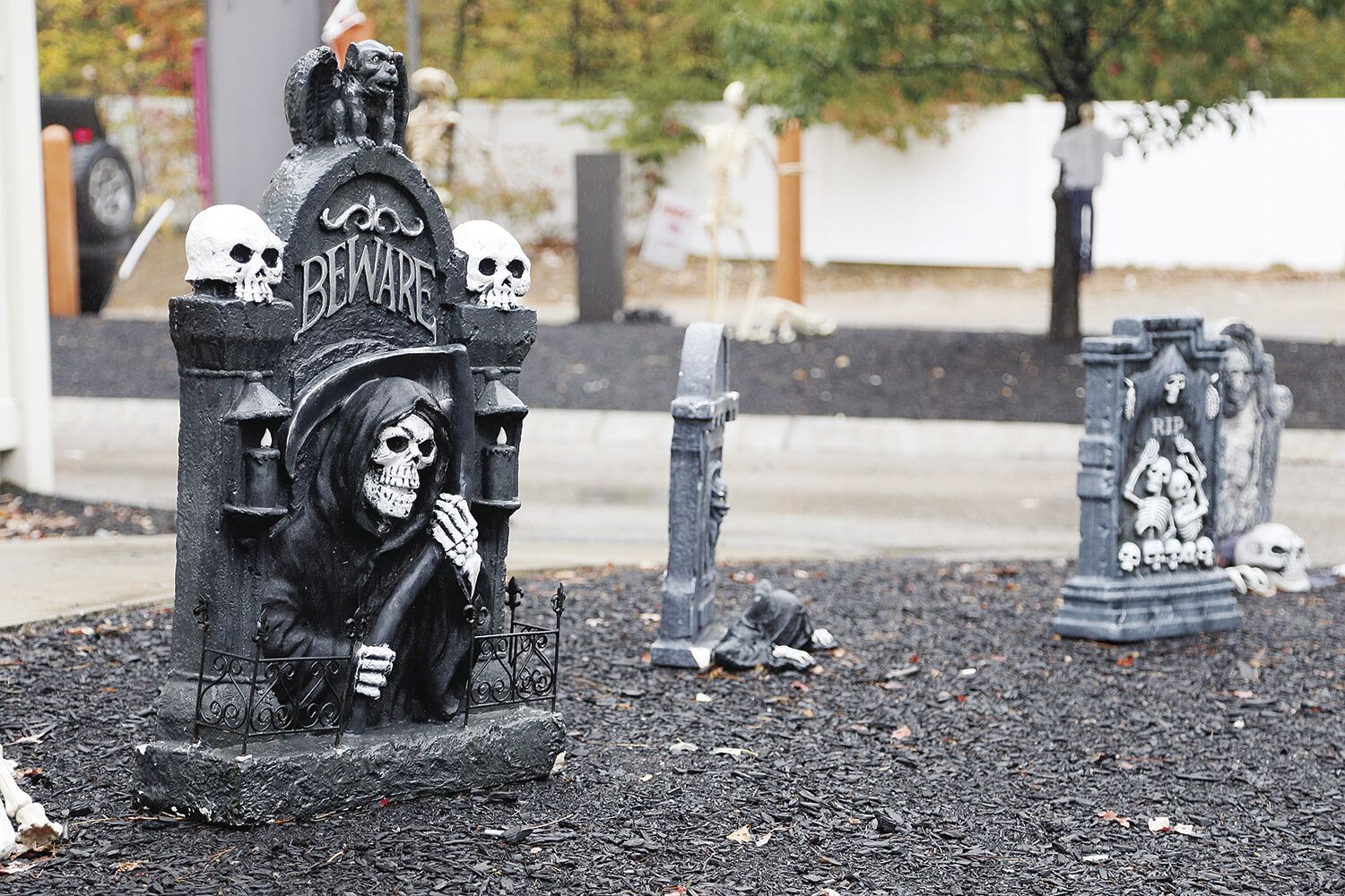 10-25-21 Spooky Decor Dunkin' headstones